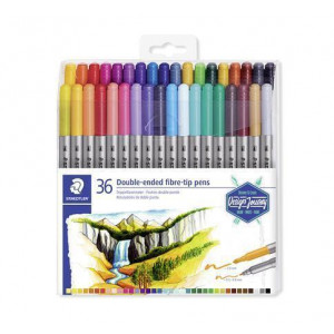 Fixy "Design Journey", sada 36 různých barev, 0,8/3,0 mm, oboustranné, STAEDTLER