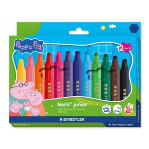 Fixy "Noris junior 329", 12 barev, jumbo, edice Peppa Pig, šestihranné, kulatý hrot,STAEDTLER 329 C1