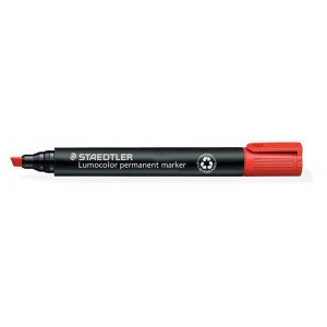 Permanentní popisovač "Lumocolor 350", červená, klínový hrot, STAEDTLER