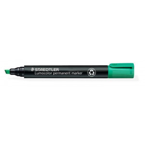 Permanentní popisovač "Lumocolor 350", zelená, klínový hrot, STAEDTLER