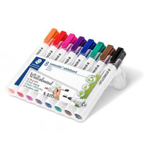 Popisovače na bílou tabuli "Lumocolor 351", 8 barev, 2 mm, kuželový hrot, STAEDTLER 351 WP8