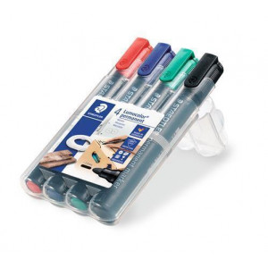 Permanentní popisovač "Lumocolor 352", sada, 4 barvy, 2 mm, kuželový hrot, STAEDTLER