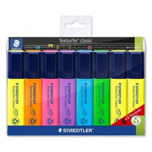 Zvýrazňovače "Textsurfer classic 364", sada, 6+2, 1-5 mm, STAEDTLER