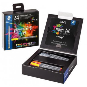 Štětcové fixy "Pigment Arts", 24 barev, 1 mm, STAEDTLER 371 C24