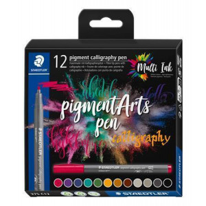 Kaligrafické popisovače "375", sada, 12 barev, 2 mm, STAEDTLER 375 C12