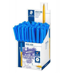Kuličkové pero "Stick 430 F", modrá, 0,3 mm, s uzávěrem, box, STAEDTLER