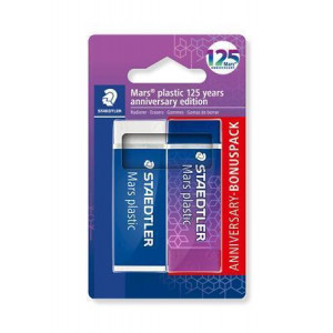 Pryž "Mars Plastic 526", modrofialová, 2 ks, výroční edice 125 let, STAEDTLER 52650MABK2