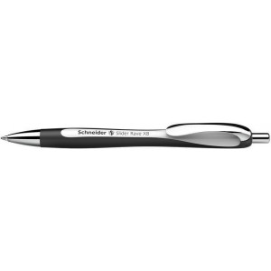 Kuličkové pero "Slider Rave XB", bílo - černá, 0,7 mm, stiskací mechanismus, 5 ks, SCHNEIDER 132549