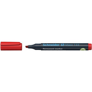 Permanentní popisovač "Maxx 133", červená, 1-4mm, klínový hrot, SCHNEIDER