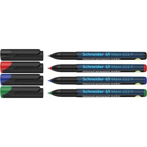 Permanentní popisovač "Maxx 222 F", 4 barvy, 0,7mm, OHP, SCHNEIDER