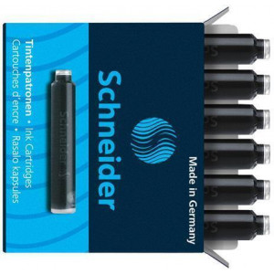 Inkoustová náplň, standardní, černá, SCHNEIDER 6601
