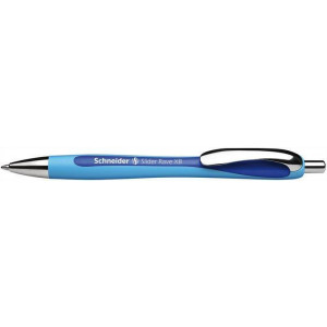 Kuličkové pero "Slider Rave", modrá, 0,7mm, stiskací mechanismus, SCHNEIDER
