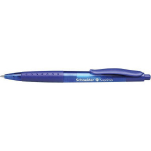 Kuličkové pero "Suprimo", modrá, 0,5mm, stiskací mechanismus, SCHNEIDER