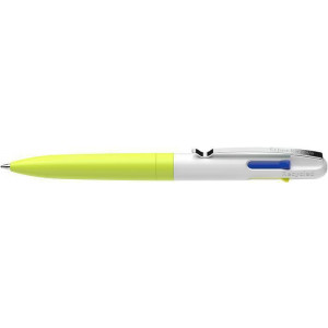 Kuličkové pero "Take 4 neon", žluto-bílá, 0,5 mm, stiskací mechanismus, 4-barevné, SCHNEIDER 138125