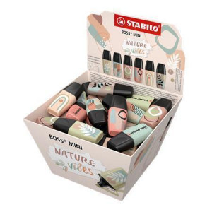 Zvýrazňovač "Boss Mini Nature vibes", displej/50 ks, mix barev, 1-4 mm, STABILO 07/50-11-1