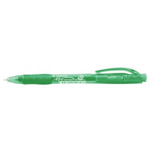 Kuličkové pero "Marathon", zelená, 0,4mm, stiskací mechanismus, STABILO