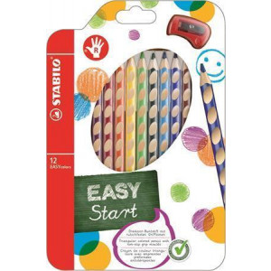 Barevná pastelka "Easycolours", HB, trojhranná, pro praváky, 12ks/ bal. , STABILO