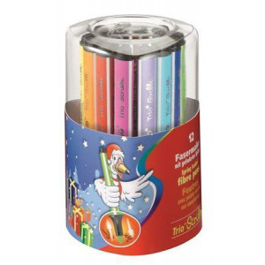 Fixy "Trio Scribbi", mix barev, 1,5-2mm, pohyblivý hrot, 12ks/bal, STABILO
