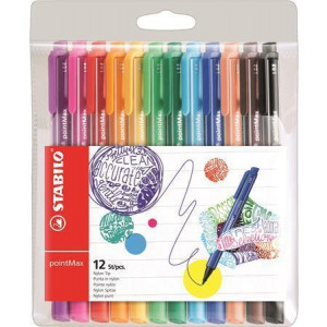 Fixy "Point Max", sada, 12 barev, 0,8 mm, STABILO