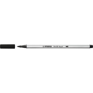 Štětcový fix "Pen 68 brush", černá, STABILO
