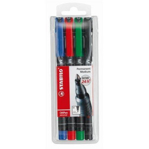 Permanentní popisovač "OHPen M", mix barev, 1mm, 4ks/bal., STABILO