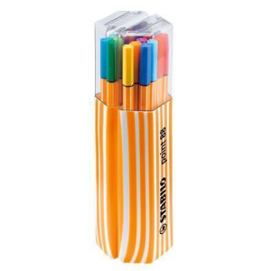 Liner  "Point 88 Twister Pack", 20 barev, 0,4mm, v plastovém obalu, STABILO