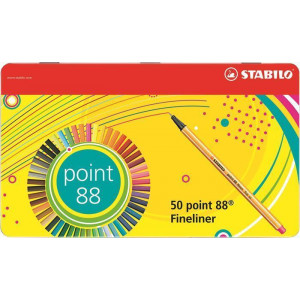 Linery "Point 88", sada, 47+3 různé barvy, 0,4 mm, STABILO