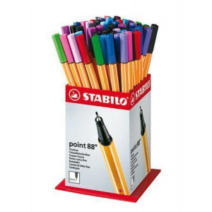 Liner "Point 88", displej/60 ks, mix barev, 0,4 mm, STABILO
