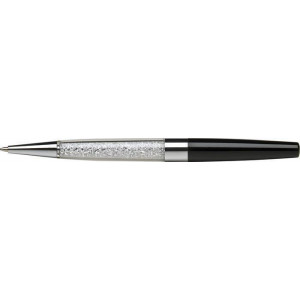 Kuličkové pero SWAROVSKI® Crystals, černá, bílé krystaly ve spodní části pera, ART CRYSTELLA® 1805XG