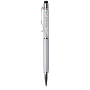Kuličkové pero "Touch", krémově bílá, bílé krystaly SWAROVSKI®, ART CRYSTELLA® 1805XGT127