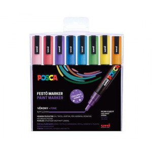 Akrylový popisovač "Posca PC-3ML", 8 třpytivých barev, sada, 0,9-1,3 mm, UNI 2UPC3MLCSKL
