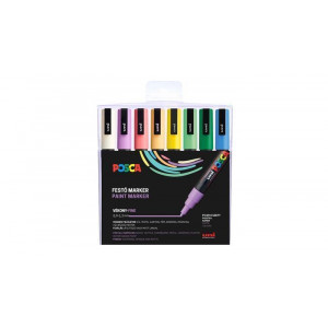 Akrylový popisovač "Posca PC-3M", 8 pastelových barev, sada, 0,9-1,3 mm, UNI 2UPC3MPASZTELL