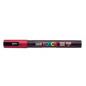 Akrylový popisovač "Posca PC-3M", tmavě červená, 0,9-1,3 mm, UNI  2UPC3MSP