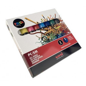 Akrylové popisovače "Posca PC-5M", 8 ks, 1,8-2,5 mm, UNI