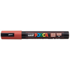 Akrylový popisovač "Posca PC-5M", rubínová červená, 1,8-2,5 mm, UNI
