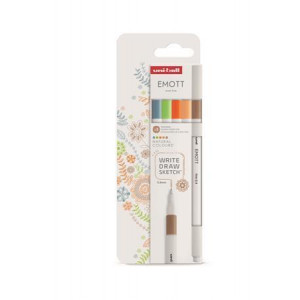 Fineliner "Emott Natural", 5 různých barev, 0,4 mm, UNI 302422263