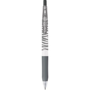 Gelové pero "Sarasa Clip Pastel", pastelově černá, 0,33 mm, stiskací, pruhované tělo, ZEBRA 13983