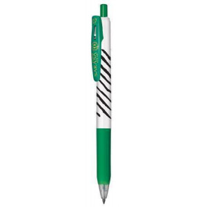 Gelové pero "Sarasa Clip", zelená-pruh, 0,33 mm, stiskací mechanismus, ZEBRA 48294