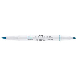 79420 Štětcový fix "Mildliner Warm", kouřově modrá, oboustranný, ZEBRA