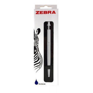 Kuličkové pero "901", stříbrná, 0,24 mm, stiskací mechanismus, ZEBRA 83757