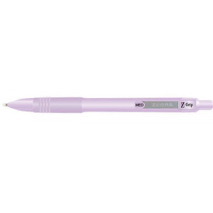 Kuličkové pero "Z-Grip Pastel", fialová, 0,27 mm, stiskací mechanismus, ZEBRA 91808