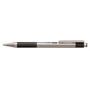 EF301BK Kuličkové pero "F 301", modrá, 0,24 mm, černé tělo z nerezové oceli, ZEBRA