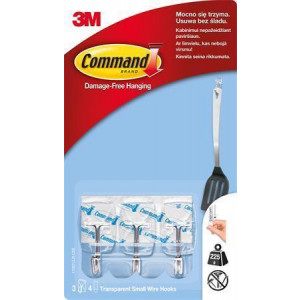 Samolepicí plastové háčky “Command”, s kovovým úchytem, 3 ks, 3M SCOTCH 7100352694
