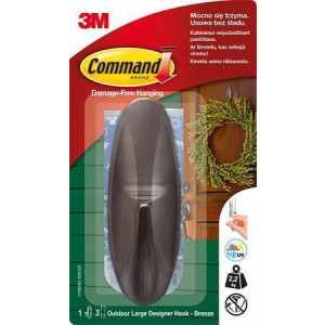 Samolepicí plastový háček “Command”, bronzová, oválný, velikost L, 1 ks, 3M SCOTCH 7100094368