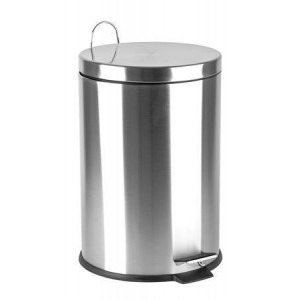 Odpadkový koš, pedálový, kovový, 20 l, pochromovaný