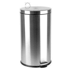 Odpadkový koš, pedálový, kovový, 30 l, pochromovaný
