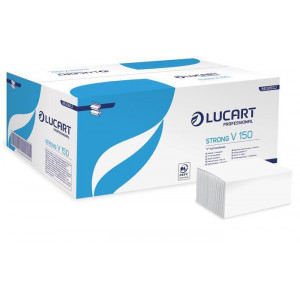 Ručníky "Strong", bílé, papírové, skládané Z/V, 2 vrstvé, LUCART