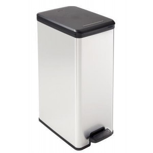 Odpadkový koš "Slim Bin", černá-stříbrná, pedálový, 40 l, CURVER 213298