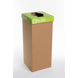 Odpadkový koš na tříděný odpad "Office", zelená, recyklovaný, anglický popis, 50 l, RECOBIN