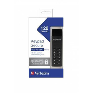 USB flash disk "Keypad Secure", USB 3.0, 128GB, šifrovaný heslem, 160/150Mb/s, VERBATIM
